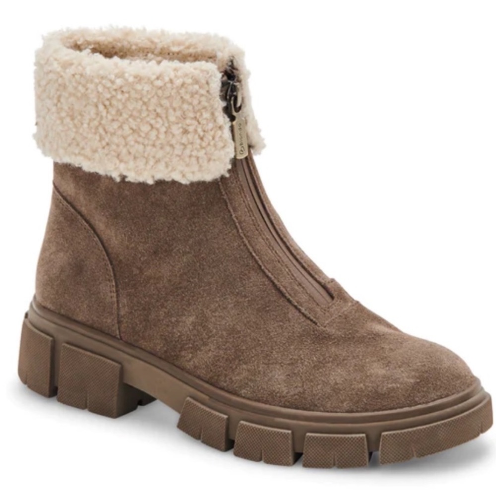 NWT Blondo Plaka Dark Taupe Zip Up Boots